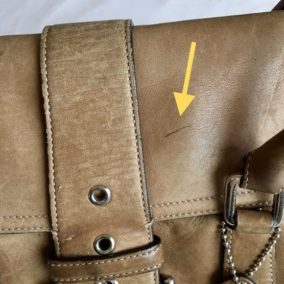 COACH Hampton‎ Soho Light Tan Genuine Leather Satchel Shoulder Bag H3S-9550 - Picture 10 of 14